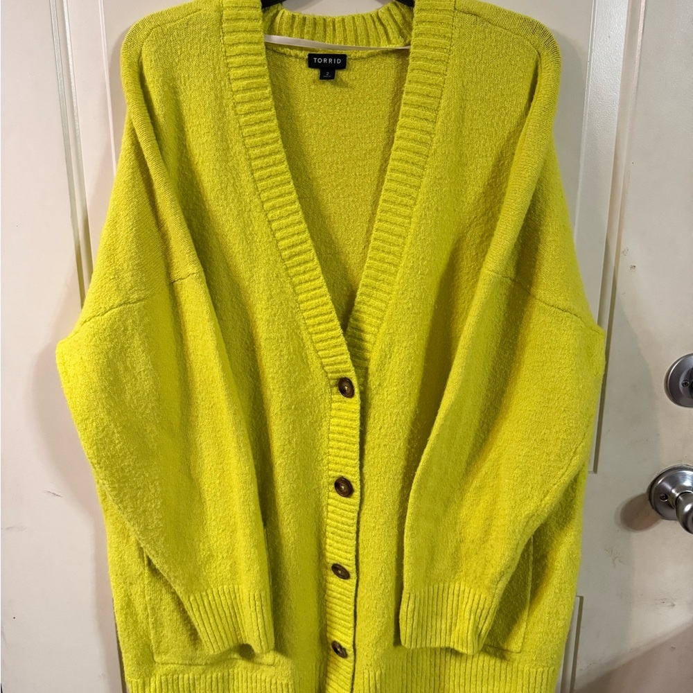 Torrid Vibrant Yellow Cardigan Sweater